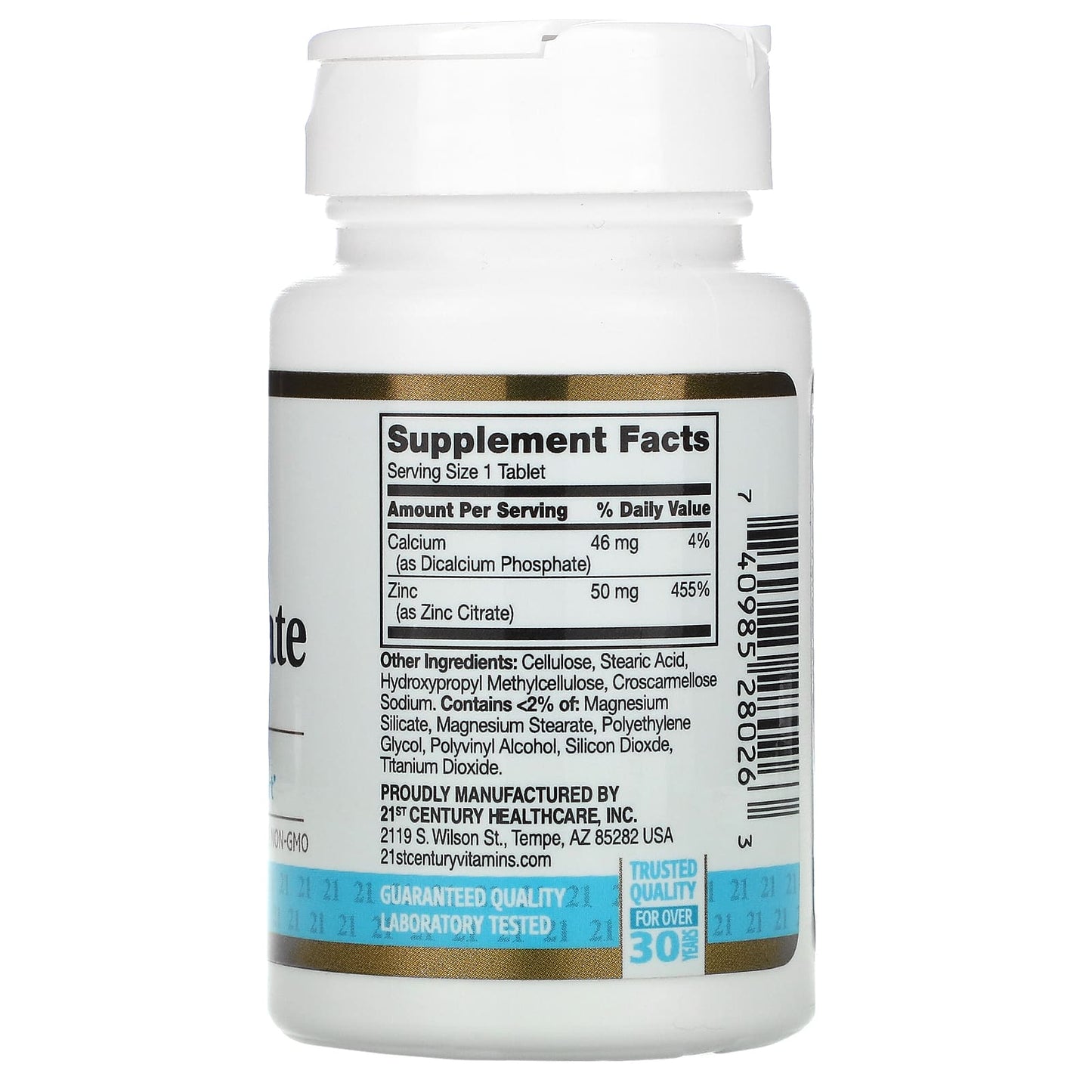 Supplement bottle with label showing 'Supplement Facts' and 'Ingredient List' on a white background