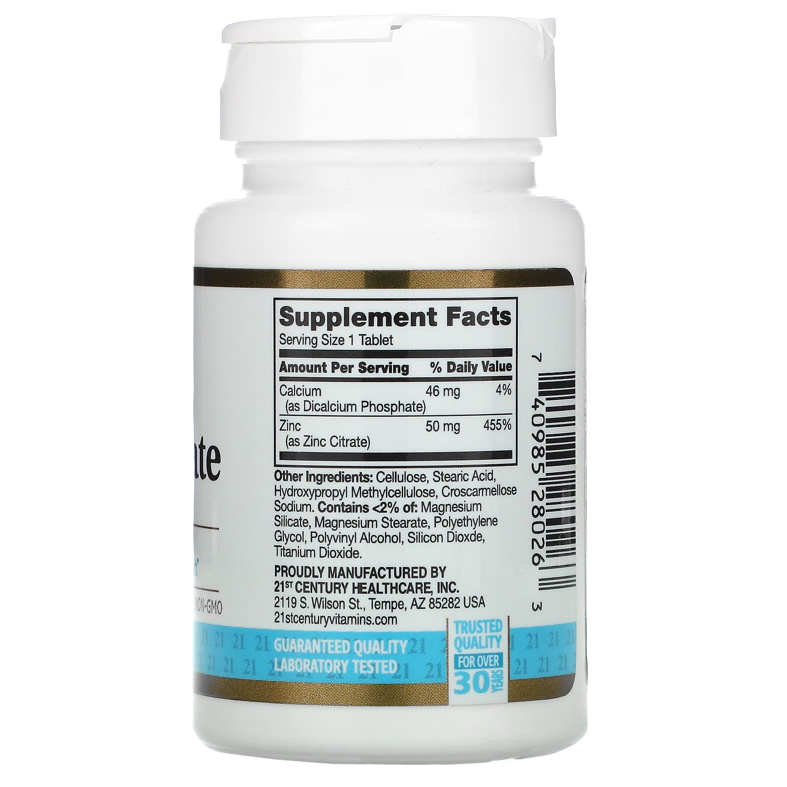 Supplement bottle with label showing 'Supplement Facts' and 'Ingredient List' on a white background