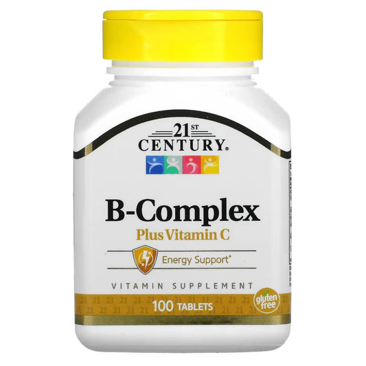 21st Century B-Complex Plus Vitamin C supplement bottle on a white background