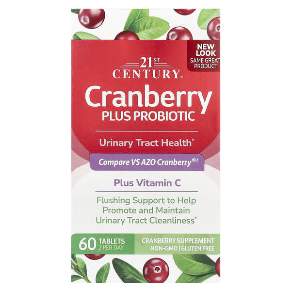 21st Century Cranberry Plus Probiotic supplement packaging on a white background