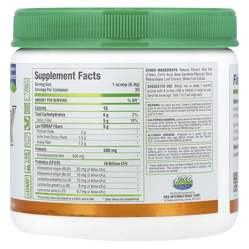 Allmax FiberBiotix supplement container on a white background