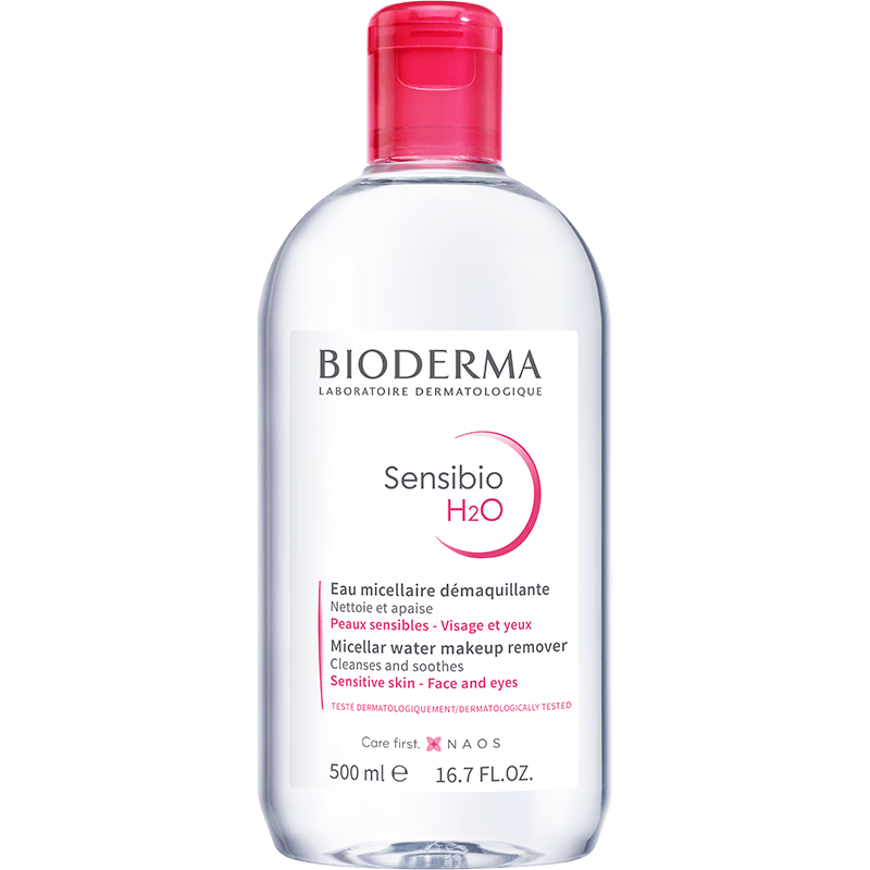 Bioderma Sensibio H2O bottle on a transparent background