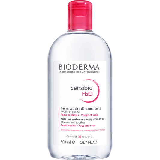Bioderma Sensibio H2O bottle on a transparent background