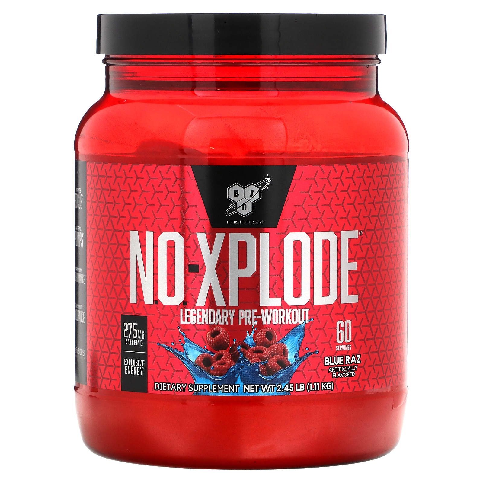 BSN, NO Xplode, Legendary Pre-Workout, Blue Raz, 1.11 Kg