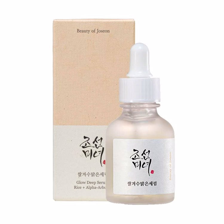 Skincare serum bottle with dropper and packaging on a white background beauty of joseon