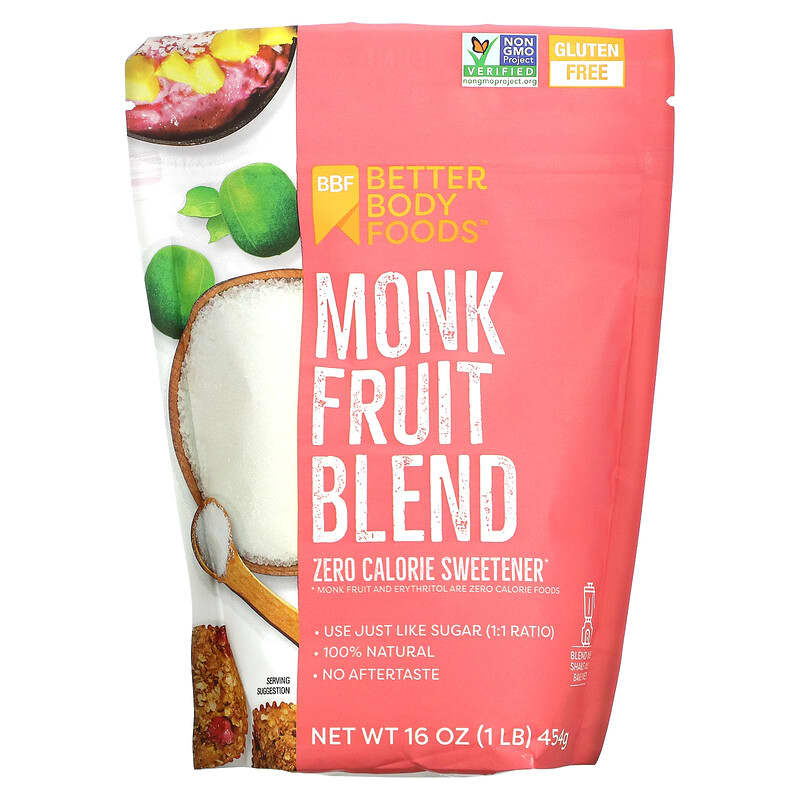 BetterBody Foods, Monk Fruit Blend, Sugar substitute 1 lb (454 g)