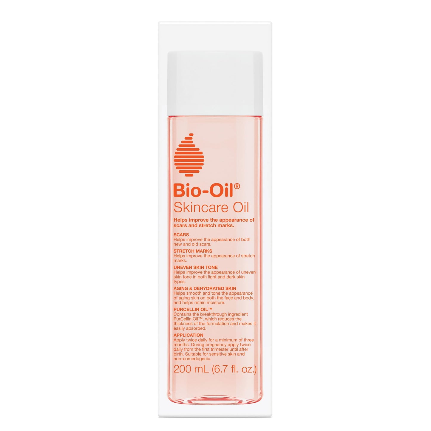 Bio-Oil skincare oil bottle on a white background