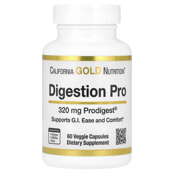California Gold Nutrition Digestion Pro supplement bottle on a white background