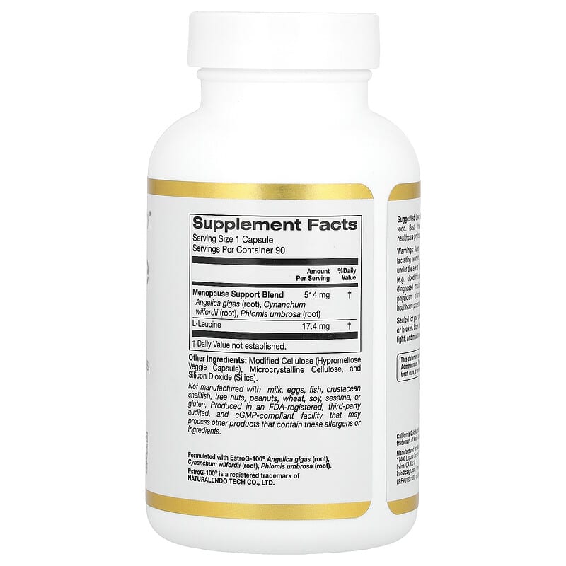 California Gold Nutrition Menopause Support supplement bottle on a white background