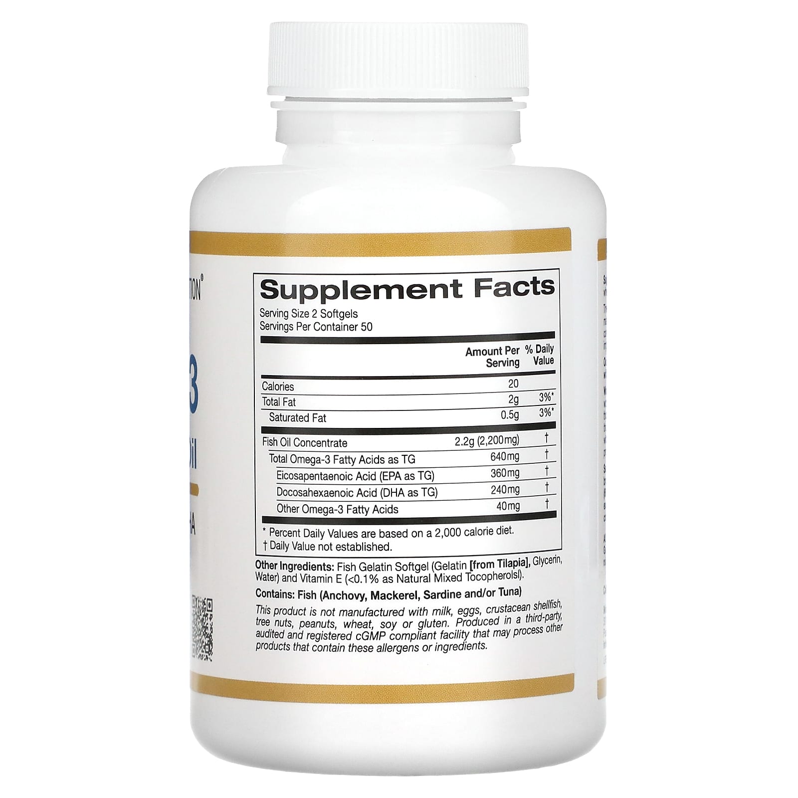Supplement bottle with label showing 'Supplement Facts' on a white background