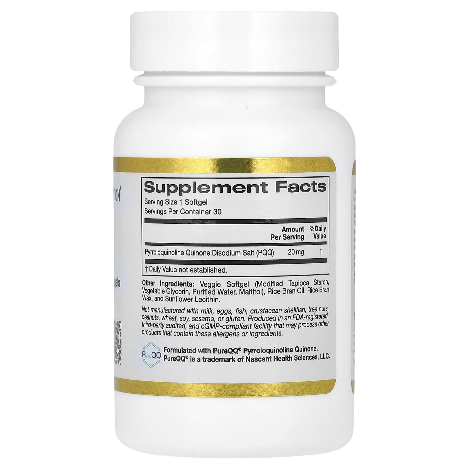 Supplement bottle with 'Supplement Facts' label on a white background