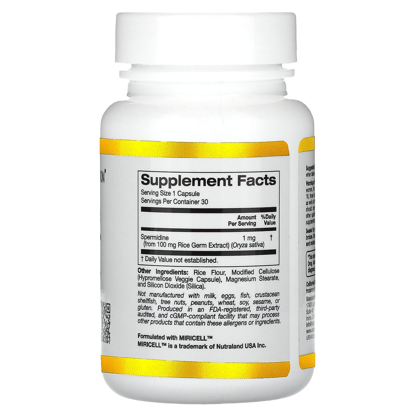 Supplement bottle with 'Supplement Facts' label on a white background