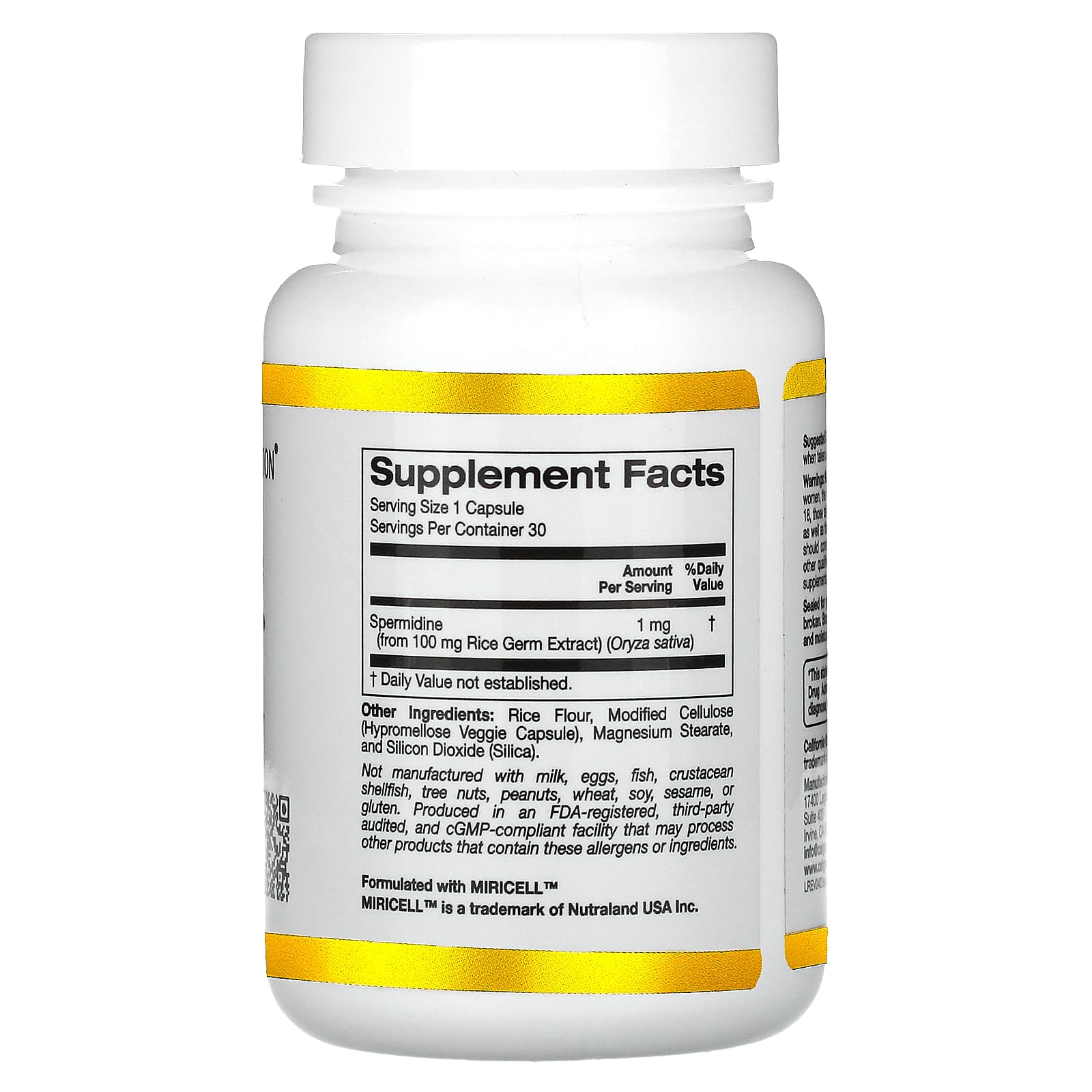 Supplement bottle with 'Supplement Facts' label on a white background