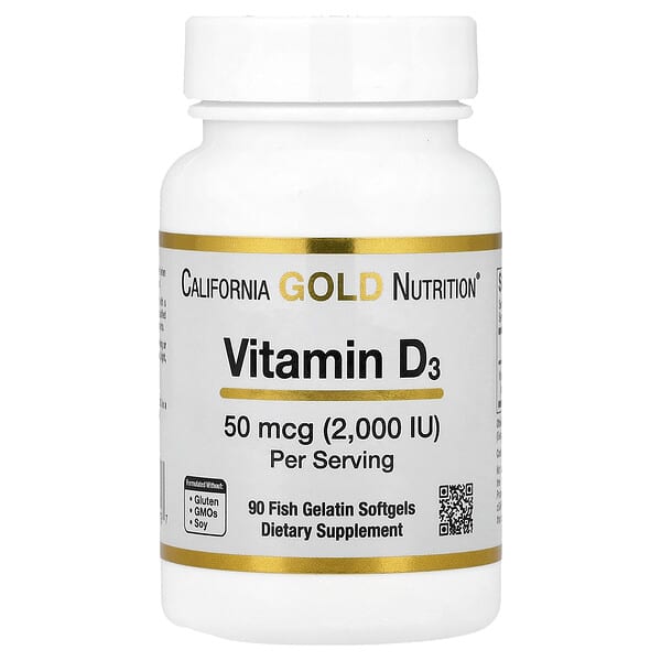California Gold Nutrition Vitamin D3 2000 IU – 90 Softgels