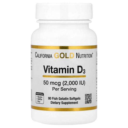 California Gold Nutrition Vitamin D3 2000 IU – 90 Softgels