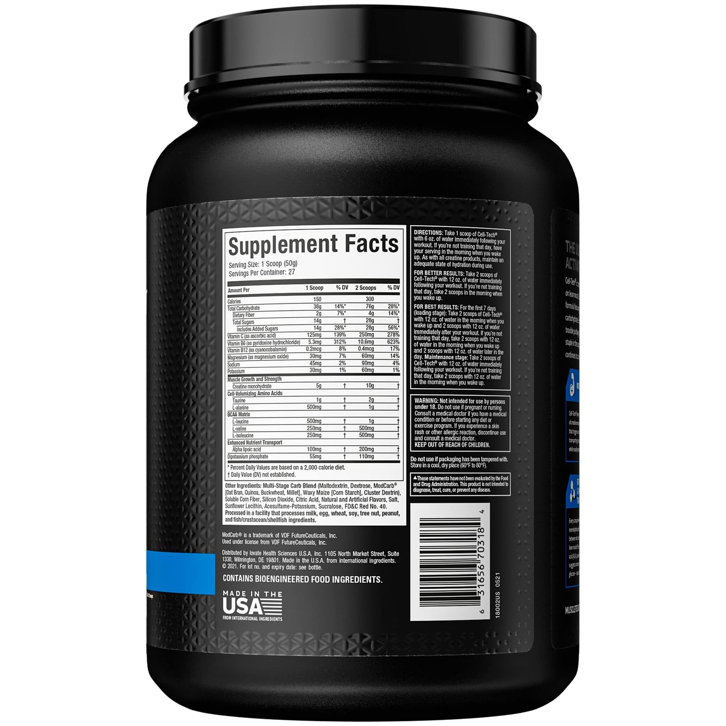 Black supplement container with 'Supplement Facts' label on a white background