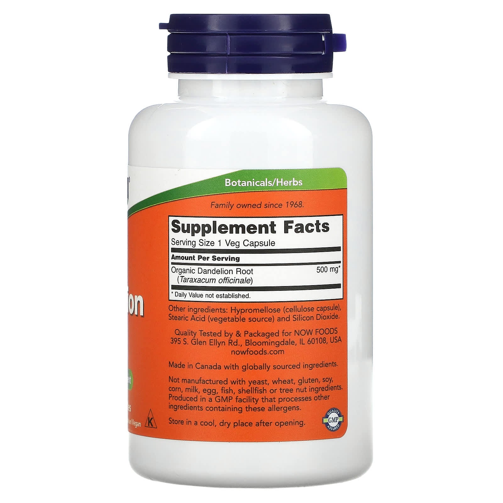 Supplement bottle with label on a white background
