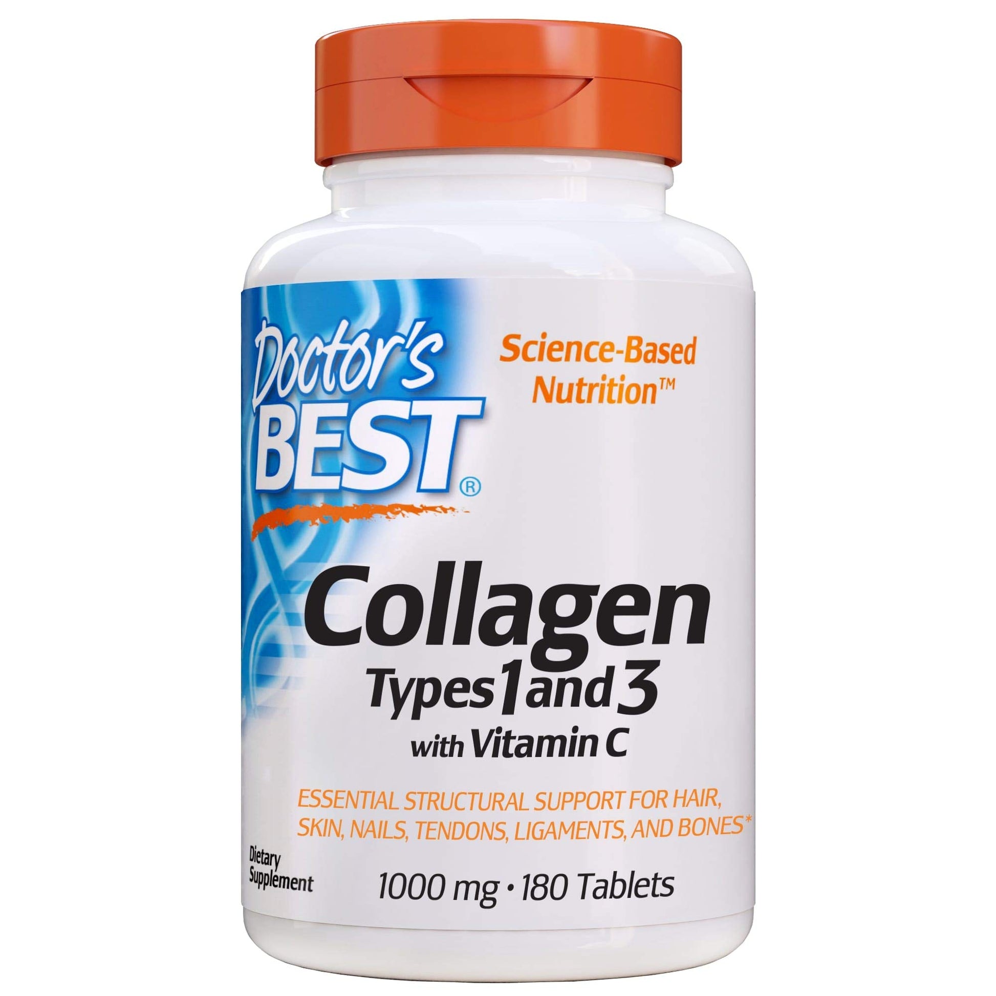 Doctor's Best Collagen Types 1 and 3 supplement bottle on a white background