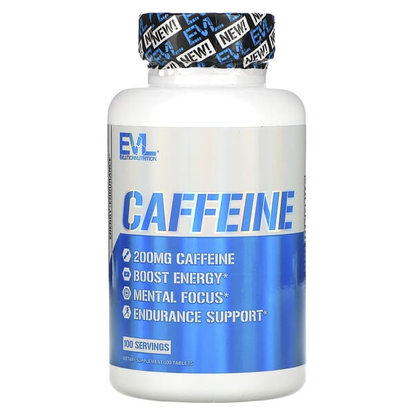 EVLution Nutrition, Caffeine, 200 mg, 100 Tablets pre workout