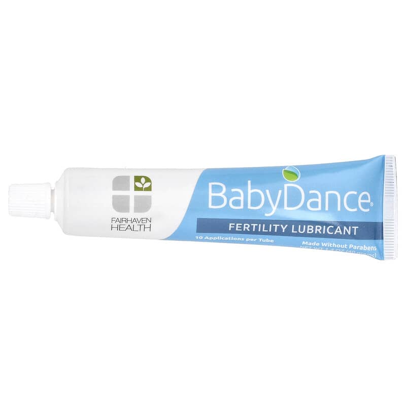Fertility lubricant tube labeled 'BabyDance' on a white background