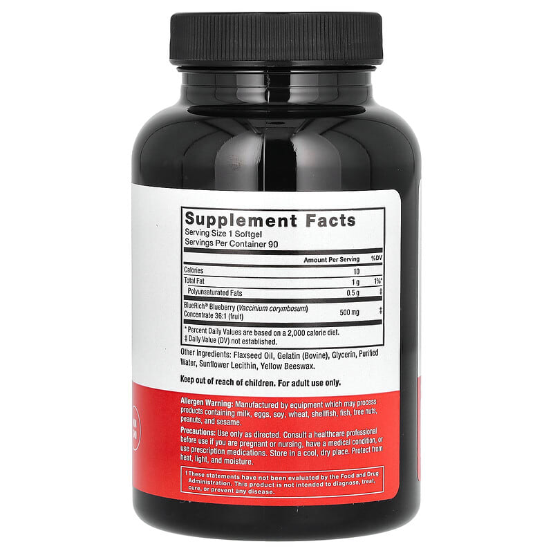 Force Factor, Concentré de myrtille, 500 mg, 90 capsules molles