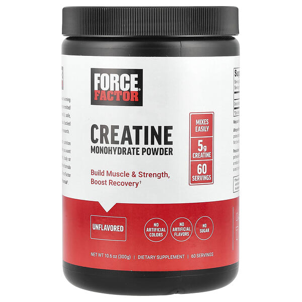 Force Factor Creatine Monohydrate Powder container on a white background