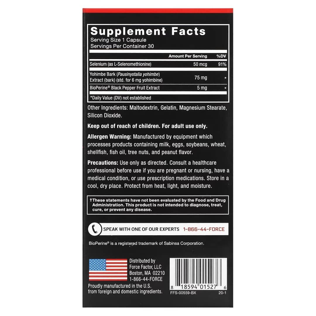 Supplement facts label on a white background