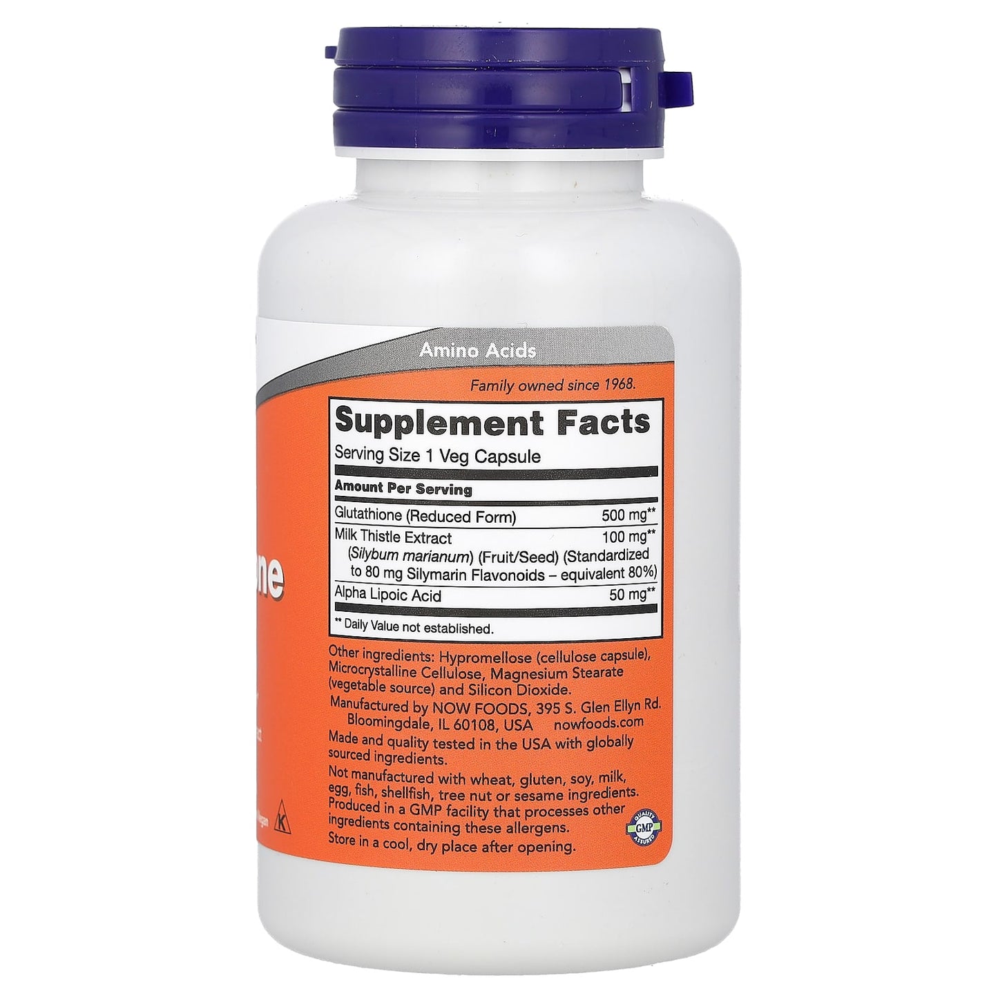 Now Foods Glutathion Réduit 500mg 60 gélules pour éclaircir et unifier le teint