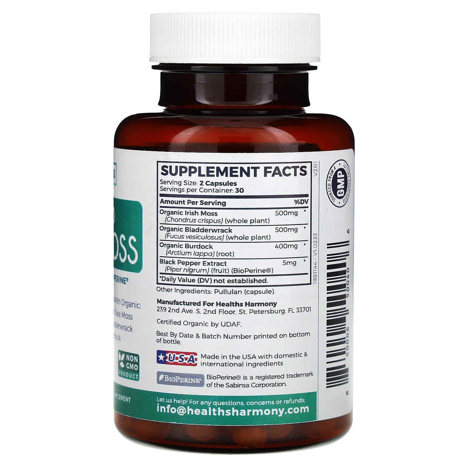 Healths Harmony, Advanced Sea Moss, 60 Capsules