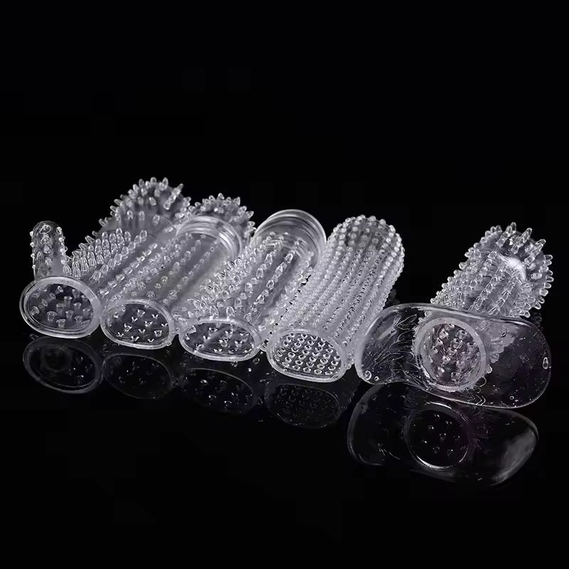 5Pcs/Set Reusable Condom Penis Sleeve Male
Enlargement Time Delay Spike Clit Massager Cover
Crystal Clear Condoms Adult Sex Toy