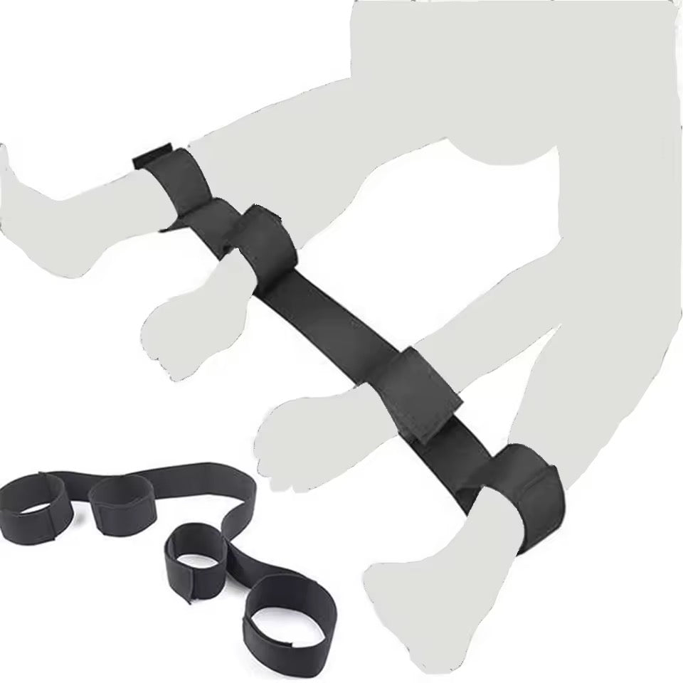Adult SM Sex Restraint Handcuffs Slave Tools BDSM Sexy Wrist To Ankle Cuffs Open Leg Hand Toys Bondage For Couple