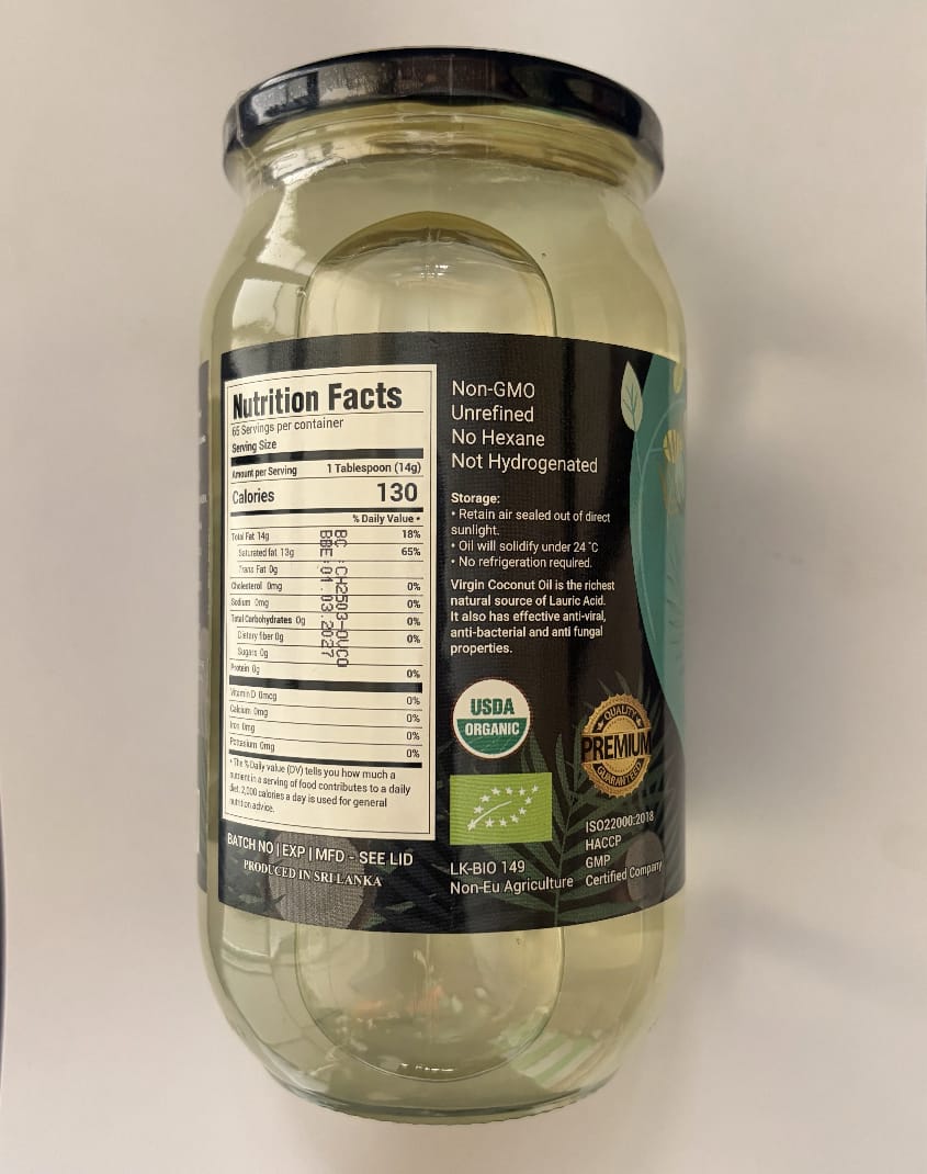 Huile de Coco Bio Pressée à Froid Coco Joy 100% Crue 1000ml