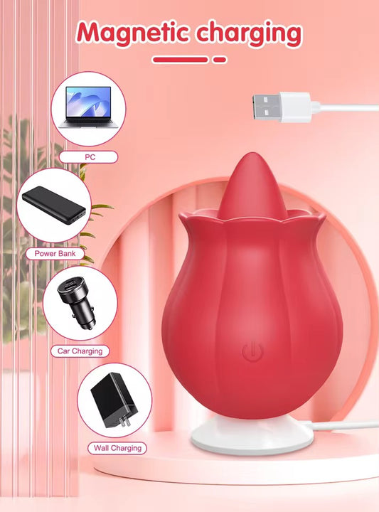 Clitoral Rose Vibrator for Women 10 Modes Licking Tongue Vibrating Adult Toy for Couples Clitoris
Nipple Stimulator for Her