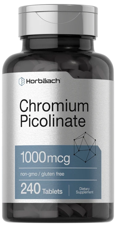 Horbäach Chromium Picolinate 1000mcg (240 Vegetarian Tablets) - Metabolism & Sugar Support