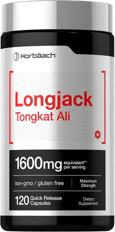 Horbäach Longjack Tongkat Ali 1600mg Equivalent (120 Quick Release Capsules) - Men's Health