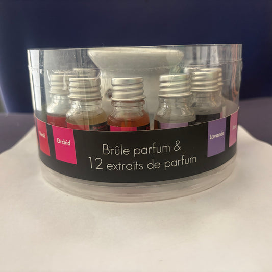 12 10ml variety diffusers with a Ceramic Fragrance Lamp Censer Aroma Diffuser Tea Light Holder Oil Burner Aroma Lamp Candle Holder Aroma Lamp Tea Light Oil Aroma Burner Used for Sleep Aid Relaxation Meditation
