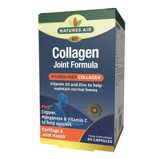 Natures Aid Collagen Joint Formula (60 Capsules) - Hydrolysed Type II Marine Collagen with Vitamin D3, Zinc, C & Minerals