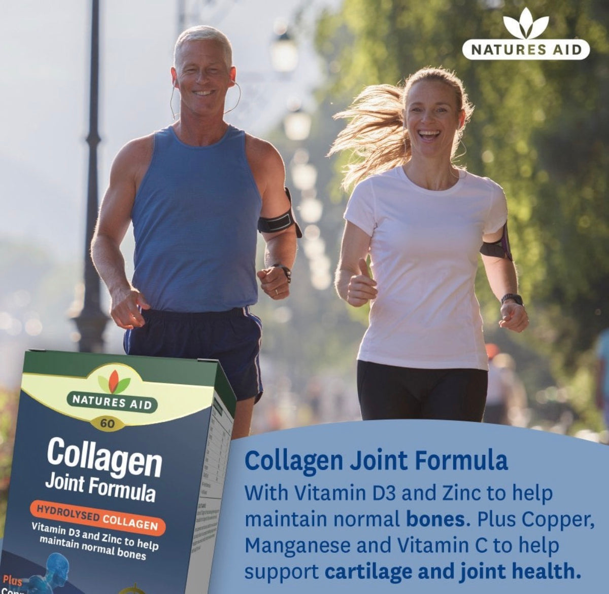 Natures Aid Collagen Joint Formula (60 Capsules) - Hydrolysed Type II Marine Collagen with Vitamin D3, Zinc, C & Minerals