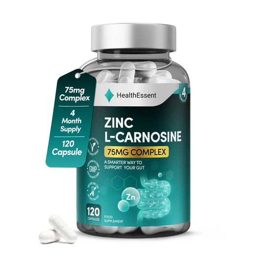 HealthEssent Zinc L-Carnosine 75mg Complex - Gut Barrier & Digestive Support Supplement (4 Month Supply)