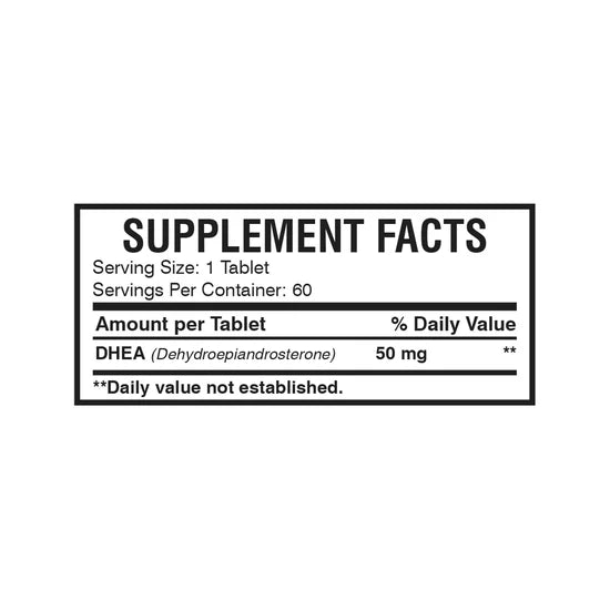 AMS DHEA 50 mg (60 comprimés) | Complément alimentaire pour hommes et femmes | Aide à augmenter la solidité des os | Augmente et régule les hormones masculines et féminines | Bienfaits anti-âge