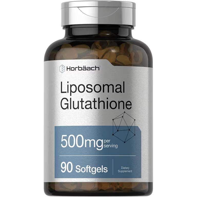 Horbäach Liposomal Glutathione 500mg per Serving (90 Softgels) - High Absorption Antioxidant & Skin Brightening Supplement