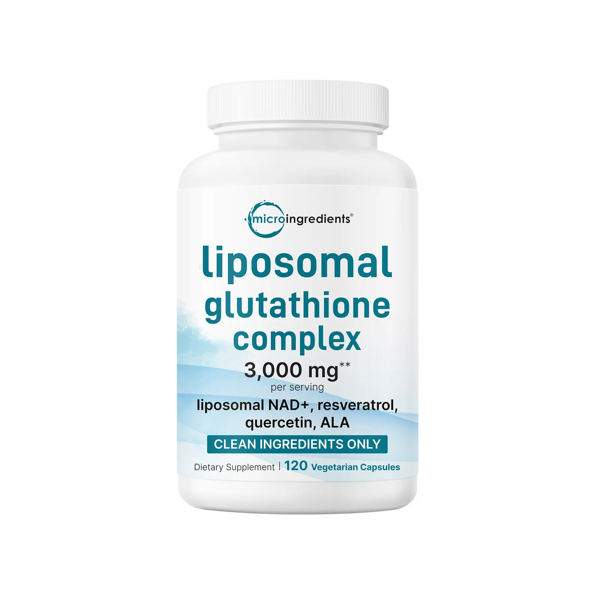Micro Ingredients Liposomal Glutathione Complex 3,000mg (120 Vegetarian Capsules) - with Liposomal NAD+, Resveratrol, Quercetin & ALA