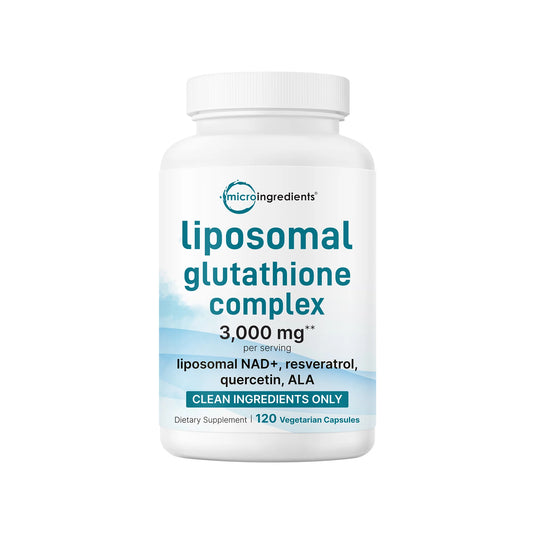 Micro Ingredients Liposomal Glutathione Complex 3,000mg (120 Vegetarian Capsules) - with Liposomal NAD+, Resveratrol, Quercetin & ALA