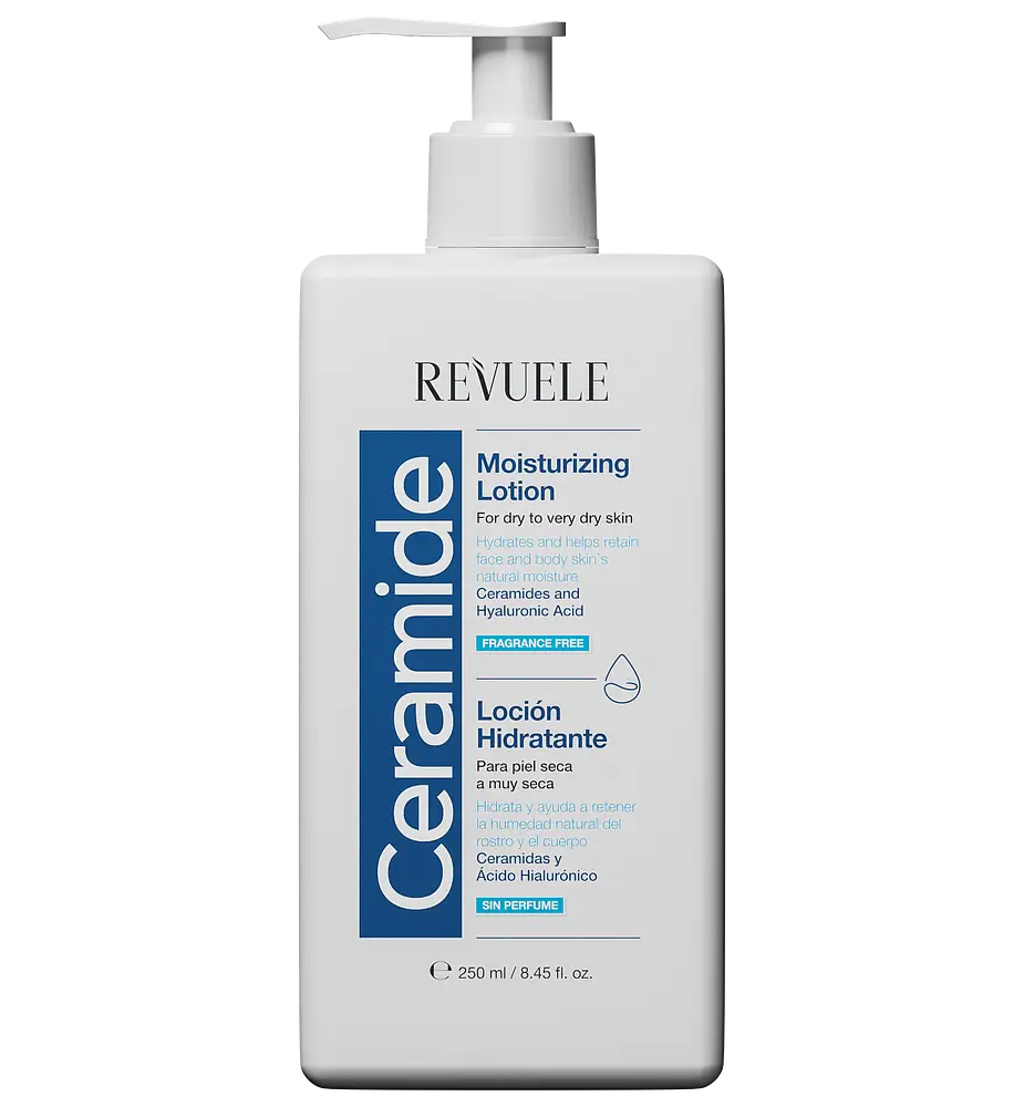 Revuele Ceramide Moisturizing Lotion (250 ml / 8.45 fl. oz.) - For Dry to Very Dry Skin with Ceramides & Hyaluronic Acid