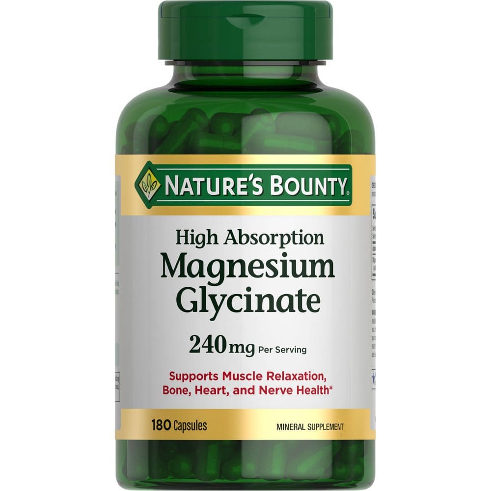 Nature's Bounty Bisglycinate de Magnésium à Haute Absorption, 240mg (180 comprimés)