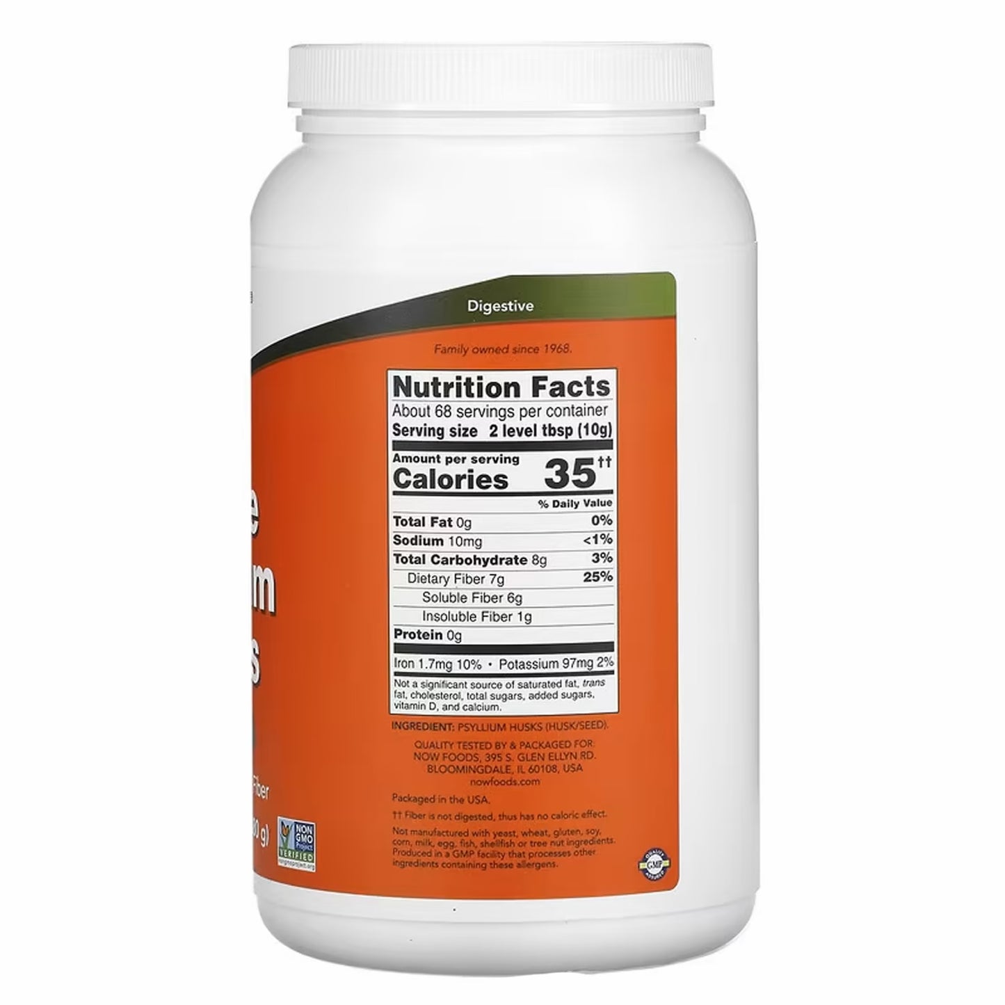 NOW Foods
Whole Psyllium Husks, 24 oz (680 g)
