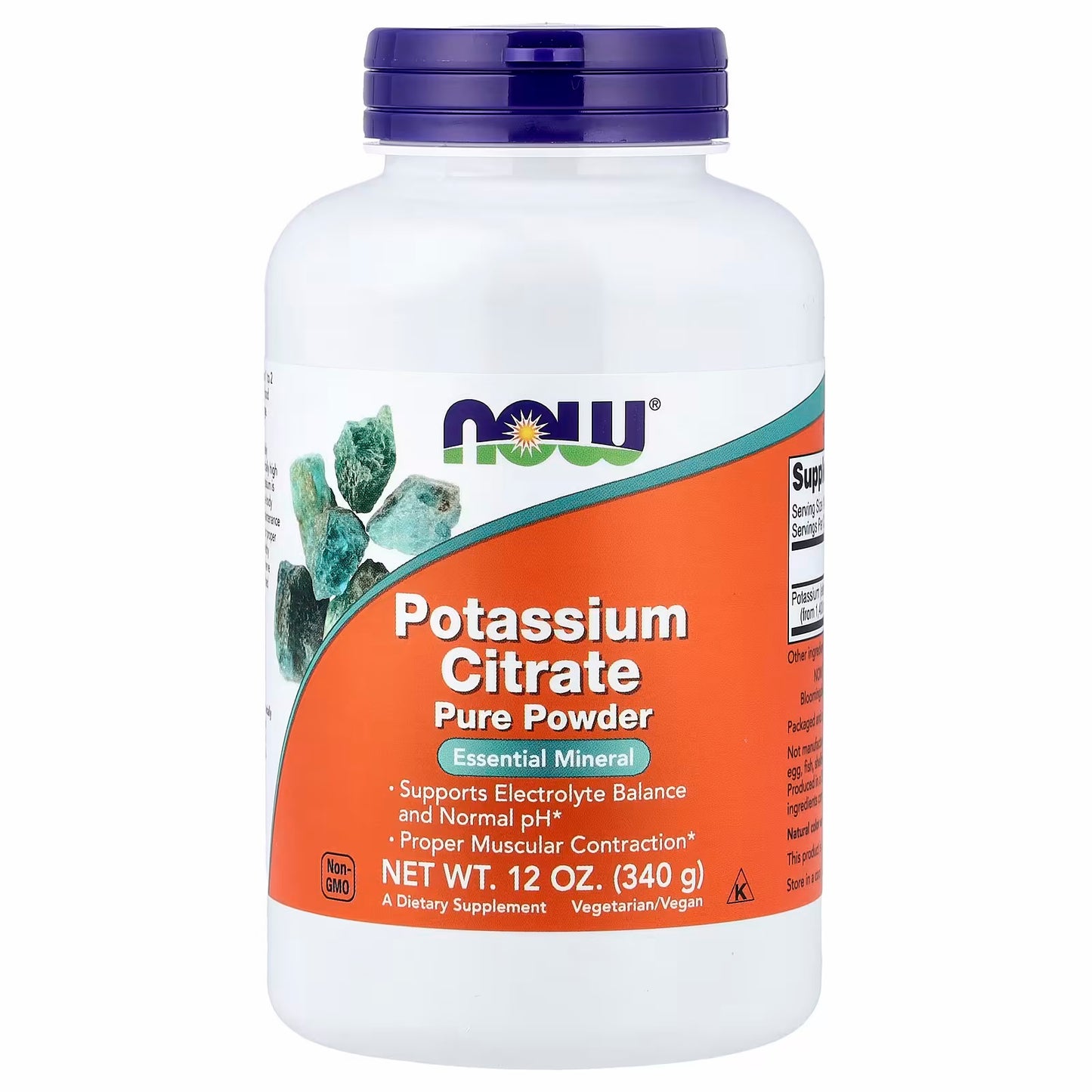 NOW Foods
Potassium Citrate, Pure Powder, 12 oz (340 g)