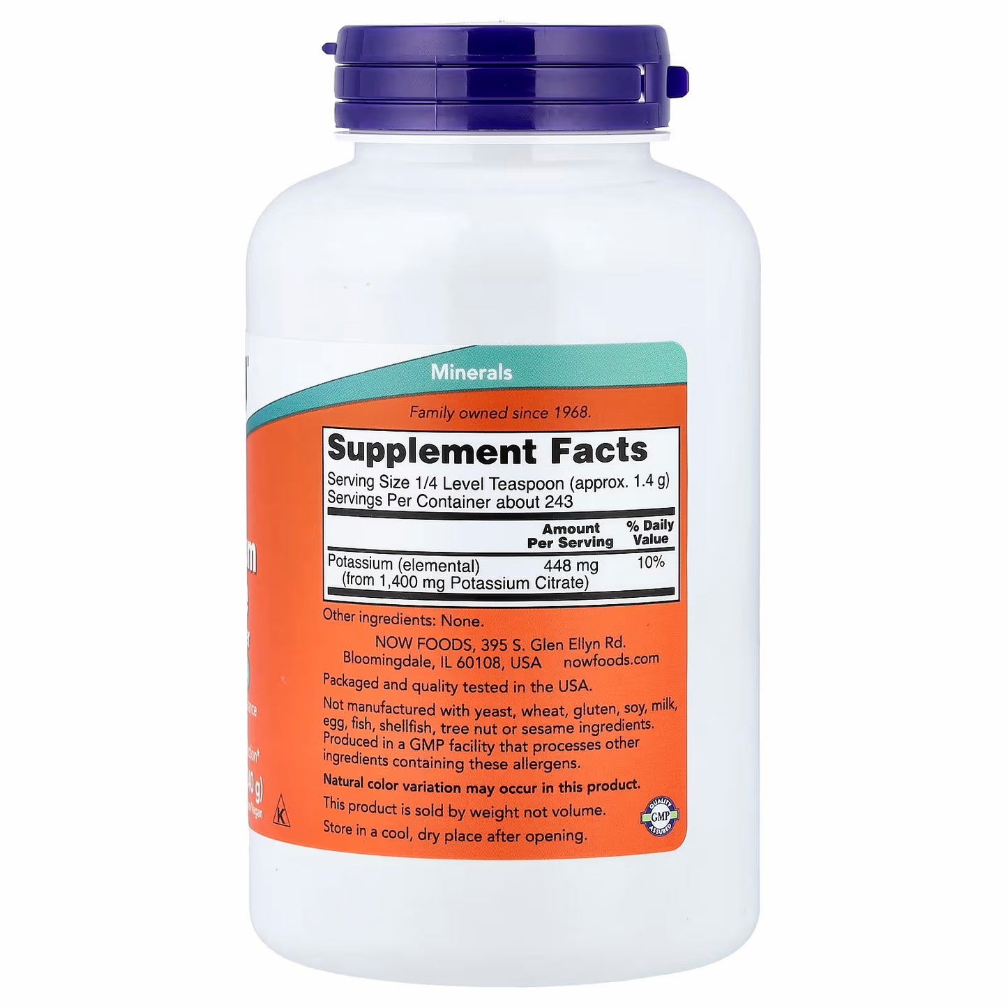 NOW Foods
Potassium Citrate, Pure Powder, 12 oz (340 g)