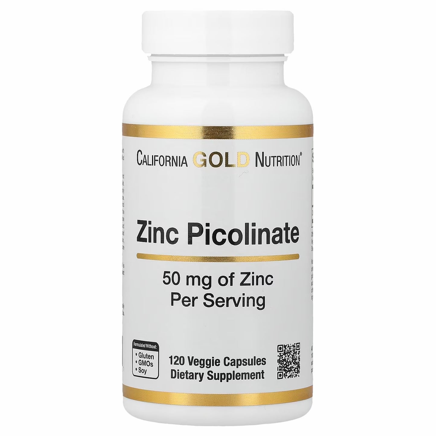 California Gold Nutrition
Zinc Picolinate, 50 mg, 120 Veg Capsules