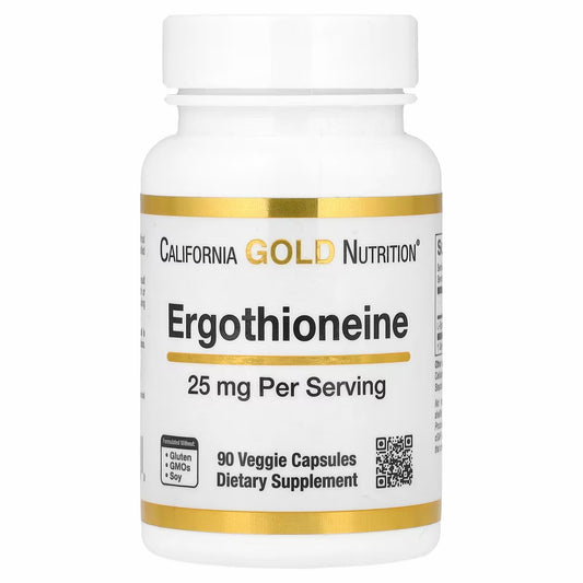California Gold Nutrition
Ergothioneine, 25 mg, 90 Veg Capsules